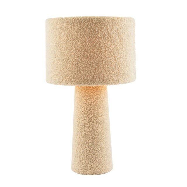 Rackhams Designer Table Lamp with Cream Wool Base and Shade with Inner Lining - image 1