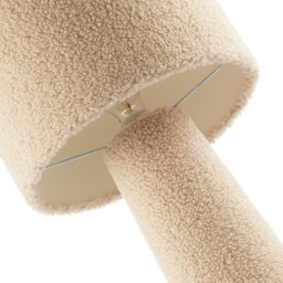 Rackhams Designer Table Lamp with Cream Wool Base and Shade with Inner Lining - thumbnail 4