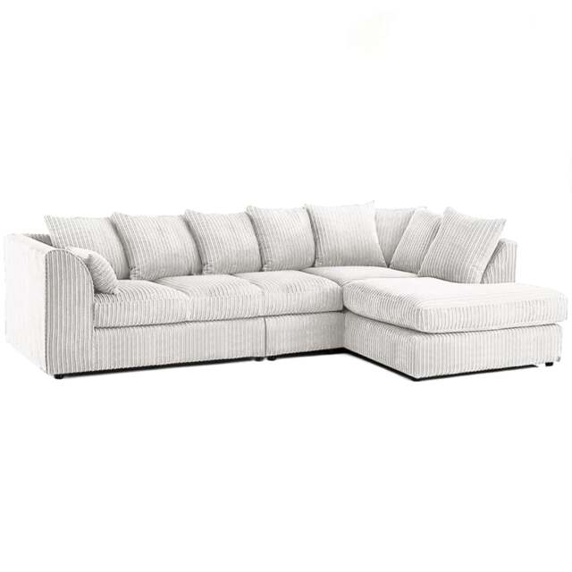 Rackhams Luxury Jumbo Cord Extra Large Corner Right Hand Sofa - Cream - image 1