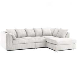 Rackhams Luxury Jumbo Cord Extra Large Corner Right Hand Sofa - Cream - thumbnail 1