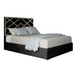Rackhams Mayfair Upholstered Soft Velvet Metal Bed Frame - Black - Double - Black - thumbnail 5