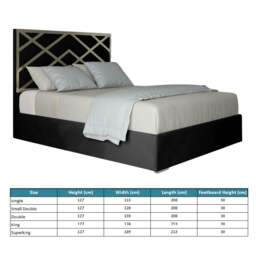 Rackhams Mayfair Upholstered Soft Velvet Metal Bed Frame - Black - Double - Black - thumbnail 4