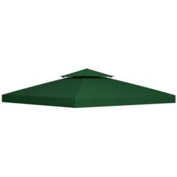 Rackhams 3(m) 2 Tier Garden Gazebo Top Cover Replacement Canopy Roof Dark Green - Beige - thumbnail 2
