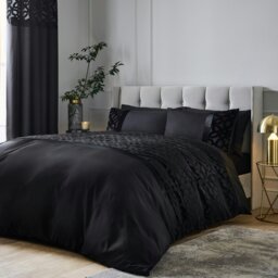 Rackhams Lattice Cut Velvet Duvet Cover Set - Natural - Super King - thumbnail 2