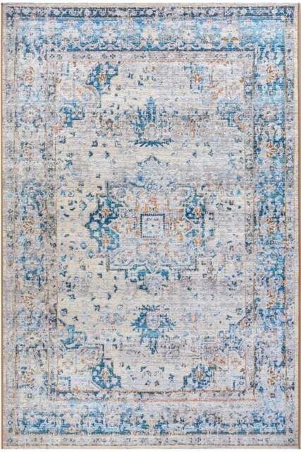 Rackhams Indoor & Outdoor Rug Pierre Blue Cream - 200X285 cm - image 1