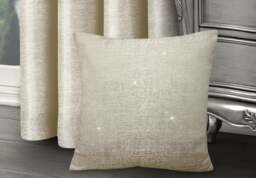 Rackhams Shimmering Plain Cushion - 43cm x 43cm - Cream - thumbnail 1