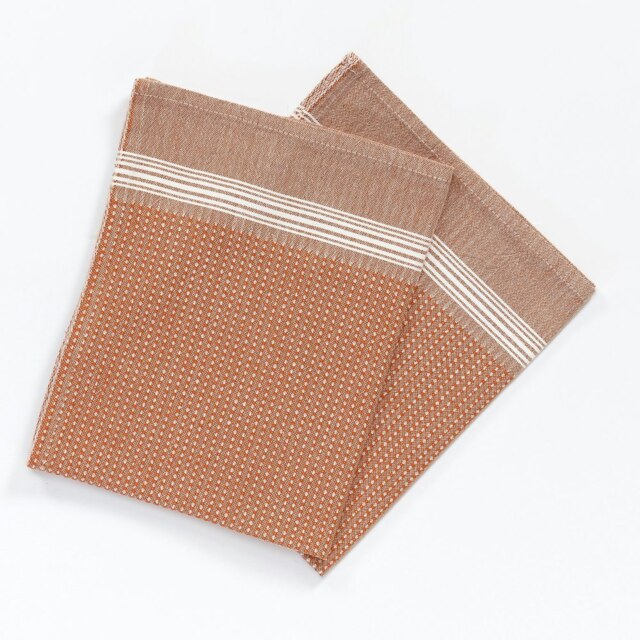 Rackhams Tuana Cotton Hammam Hand Towel without Tassels - Burnt Orange with White Stripes - image 1