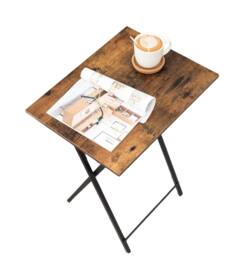 Rackhams Set of 2 Folding Side Tables – Industrial Tables for Sofa , Laptop, or Drinks - thumbnail 2