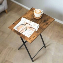 Rackhams Set of 2 Folding Side Tables – Industrial Tables for Sofa , Laptop, or Drinks - thumbnail 6