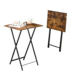 Rackhams Set of 2 Folding Side Tables – Industrial Tables for Sofa , Laptop, or Drinks - thumbnail 5