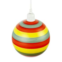 Rackhams Multicolour Striped Glass Globe Pendant Shade with Retro Character - thumbnail 3