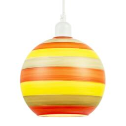 Rackhams Multicolour Striped Glass Globe Pendant Shade with Retro Character - thumbnail 2