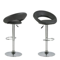 Rackhams Plump Black Swivel Bar Stool with Open Back - 1 - thumbnail 1