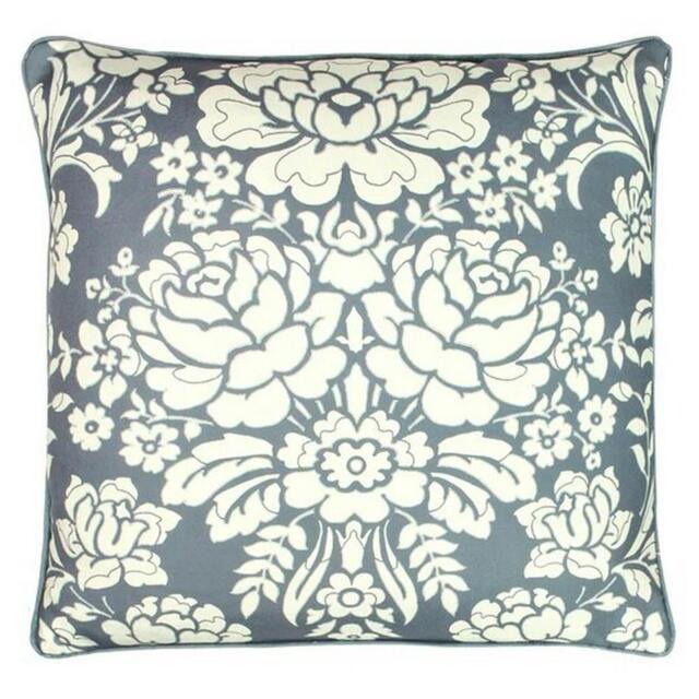 Rackhams Melrose Floral Cushion Cover - Slate Blue - One Size - Slate Blue - 100% Polyester - image 1