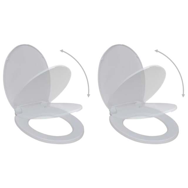 Rackhams Toilet Seats with Soft Close Lids 2 pcs Plastic White