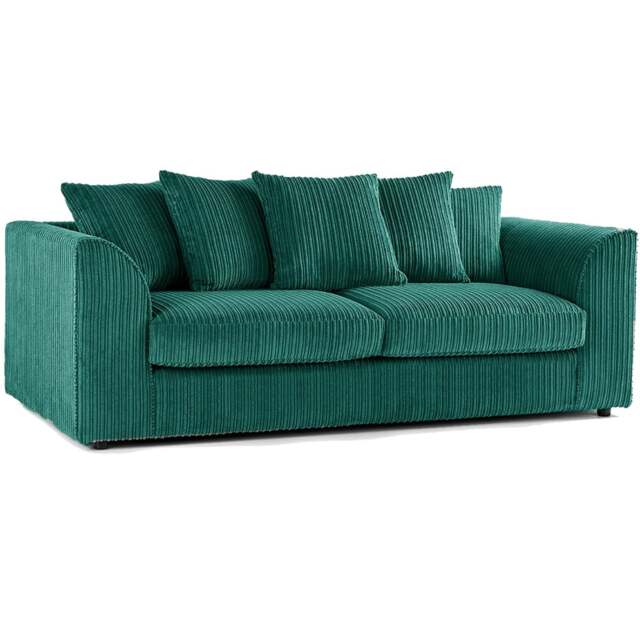 Rackhams Luxor Full Jumbo Cord 3 Seater - Scatter Back - Teal