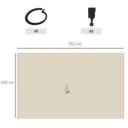 Rackhams 4 Pack Replacement Gazebo Curtains Privacy Panel for Most 3 x 4m Gazebo Canopy Pavillion Outdoor Shelter Sidewalls Accessories Beige - thumbnail 3