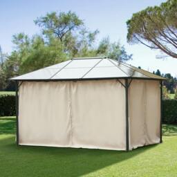 Rackhams 4 Pack Replacement Gazebo Curtains Privacy Panel for Most 3 x 4m Gazebo Canopy Pavillion Outdoor Shelter Sidewalls Accessories Beige - thumbnail 2