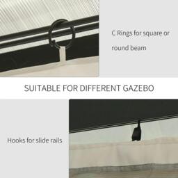 Rackhams 4 Pack Replacement Gazebo Curtains Privacy Panel for Most 3 x 4m Gazebo Canopy Pavillion Outdoor Shelter Sidewalls Accessories Beige - thumbnail 4