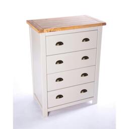 Rackhams Argenta 4 Drawer Chest of Drawers Brass Cup Handle - Light Grey - thumbnail 3