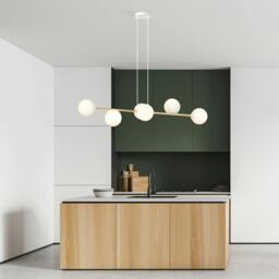 Rackhams GRAVITY Pendant lamp 6 x E14 White, Gold with White Shade - thumbnail 2