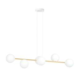 Rackhams GRAVITY Pendant lamp 6 x E14 White, Gold with White Shade