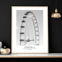 Rackhams Wall pictures for living room ideas - set of 3 London wall art prints - A2 16.54 x 23.39 in / 42 x 59.4 cm - Satin Photo paper 280 gsm - Oak Frame - thumbnail 5