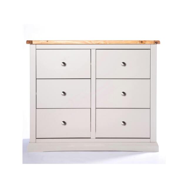 Rackhams Loreo 6 Drawer Chest of Drawers Chrome Knob - Light Grey - image 1