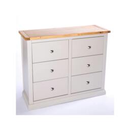Rackhams Loreo 6 Drawer Chest of Drawers Chrome Knob - Light Grey - thumbnail 3