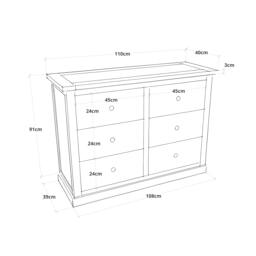 Rackhams Loreo 6 Drawer Chest of Drawers Chrome Knob - Light Grey - thumbnail 4