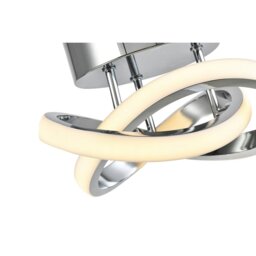 Rackhams Modern LED Chrome Ceiling Light Fitting with Swirl Thick Metal Strip - thumbnail 4