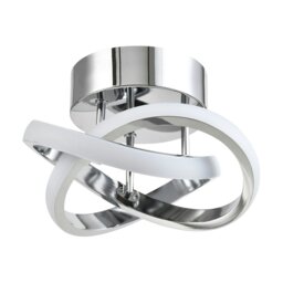 Rackhams Modern LED Chrome Ceiling Light Fitting with Swirl Thick Metal Strip - thumbnail 2
