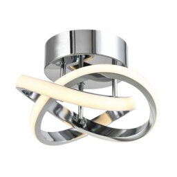 Rackhams Modern LED Chrome Ceiling Light Fitting with Swirl Thick Metal Strip - thumbnail 1