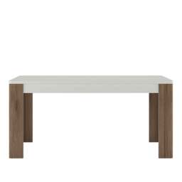 Rackhams Toronto 160 cm Dining Table In White and Oak - Brown - No - White - thumbnail 2