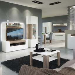 Rackhams Toronto 160 cm Dining Table In White and Oak - Brown - No - White - thumbnail 6