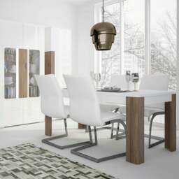 Rackhams Toronto 160 cm Dining Table In White and Oak - Brown - No - White - thumbnail 4