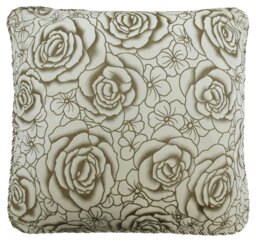 Rackhams Flock Rose Cushion - 43cm x 43cm - Lime - thumbnail 3