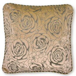 Rackhams Flock Rose Cushion - 43cm x 43cm - Lime - thumbnail 2