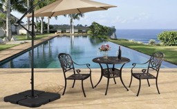 Rackhams Parasol Stand Base 4pcs Square Heavy Duty For Patio Yard Umbrella Cantilever Garden Outdoor Filled By Sand Water - thumbnail 3