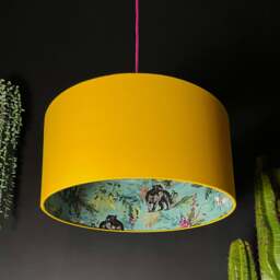 Rackhams Lithium Deadly Night Shade Silhouette Lampshade in Egg yolk - Ceiling Pendant / Arc Lamp - 45cm diameter x 25cm Height (18″ x 10″)