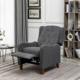 Rackhams Recliner Chair, Pushback Recliner Armchair, Velvet Wingback Recliner Armchair with Adjustable Backrest and Footrest - Green - thumbnail 4