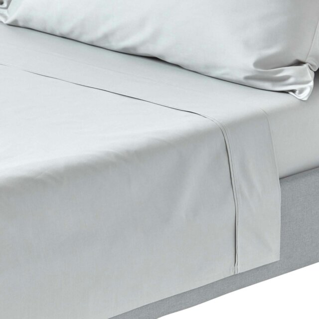 Rackhams Crisp & Cool 200 TC Egyptian Cotton Percale Flat Sheet - Silver Grey - King - image 1