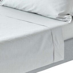 Rackhams Crisp & Cool 200 TC Egyptian Cotton Percale Flat Sheet - Silver Grey - King - thumbnail 1
