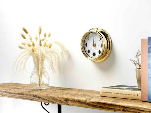 Rackhams Handmade Solid Brass Moon Phase Clock - image 1