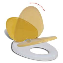 Rackhams White & Yellow Soft-close Toilet Seat Adults/Children - thumbnail 2
