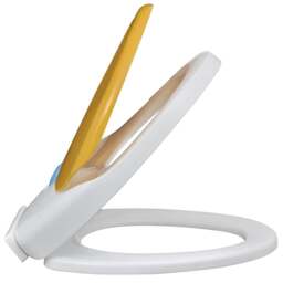 Rackhams White & Yellow Soft-close Toilet Seat Adults/Children - thumbnail 4