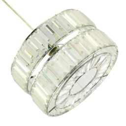 Rackhams Designer Double Tier Easy Fit Pendant Shade with Rows of Clear Acrylic Prisms - thumbnail 5