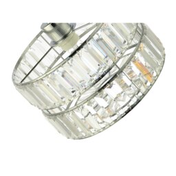 Rackhams Designer Double Tier Easy Fit Pendant Shade with Rows of Clear Acrylic Prisms - thumbnail 4