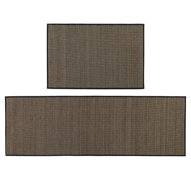 Rackhams Antarra Machine Washable Entrance Doormat and Runner Set - Black - image 1