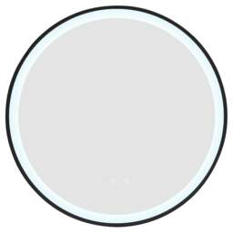 Rackhams Round Metal Framed LED Wall Mirror - 80cm W x 4cm D x 80cm H - thumbnail 6